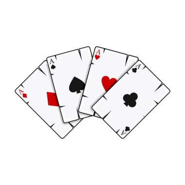 Ace kart elbise simgesi vektörü beyaz arkaplanda izole edildi