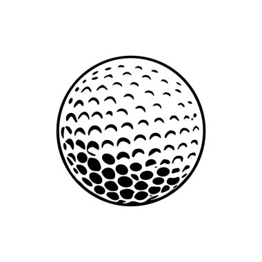 Golf Topu, beyaz arka planda siyah gamzeli siluetler