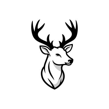 Temiz çizgileri ve modern tasarımı olan zarif minimalist geyik kafası logosu. Markalaşma, lüks ürünler, doğa temaları veya vahşi yaşam projeleri için ideal
