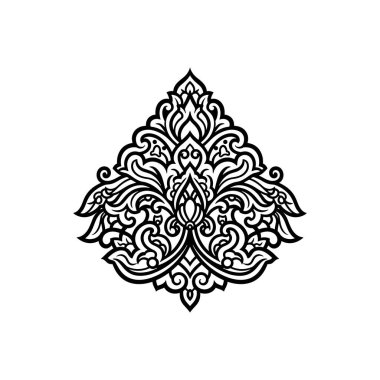 Arapça doğulu çiçek vektör tasarım elementi. Süslü İslami tarzda soyut çiçek sembolü ve logosu