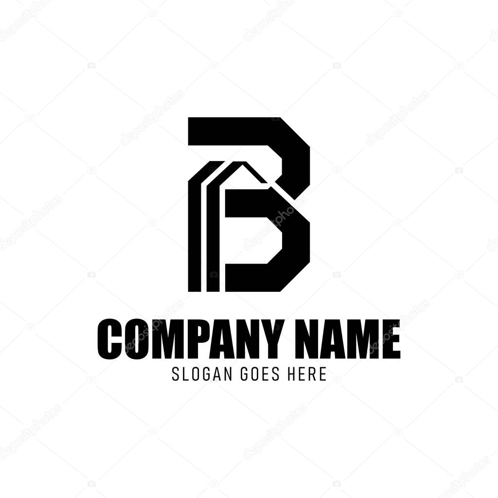 Illustration vector graphic of initial letter B real estate logo on white background