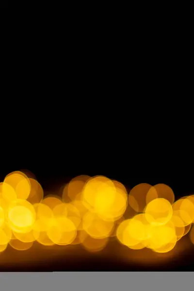 Efeito Bokeh Luzes Douradas Fundo Preto Estrelas Cintilantes Abstrato Brilhante — Fotografia de Stock