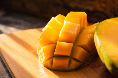 Delicious fresh cut mango isolated
