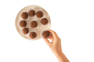 Brigadeiro Brezilya Çikolata Topları. Çikolata taneli şeker.