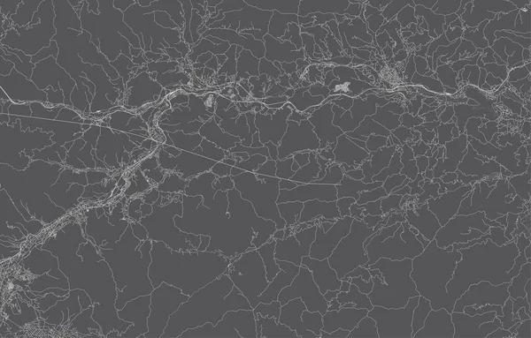 Япония Карта Города Векторная Иллюстрация Черным Фоном Белый Контур Сцена — стоковый вектор