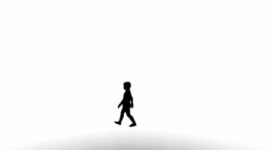 Silüet insanlar beyaz arka planda yürürler. Silüet siyah insanlar beyaz ekran ile iletişim kuruyor. Animasyon için dizayn, ayakta duran, izole eden, konuşan, konuşan, insan, insan, siluet vücut.
