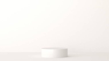 3D silindir podyum ayarlayın. Podyum tipi ve beyaz podyum sahnesi, beyaz silindir model ürün görüntüsü, 3D görüntü. vitrin, kaide, kozmetik, gösteri odası, ürün, mevcut, arkaplan.