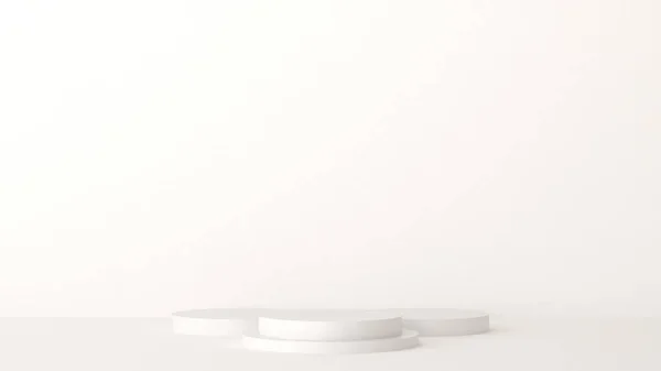 Conjunto Cilindro Pódio Cena Com Tipo Pódio Pódio Branco Exibição — Fotografia de Stock