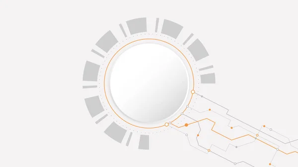 Weiß Grauen Kreis Technologie Hintergrund Abstrakt Technologie Mit Linie Digitale — Stockvektor