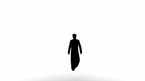 Silhouette Gehen Menschen Auf Weißem Hintergrund Silhouette Schwarze Menschen Fuß — Stockvideo