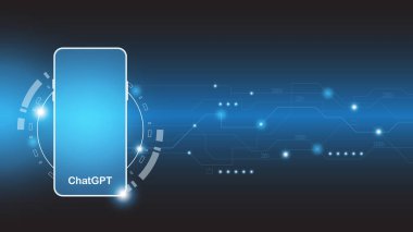 chatGPT Ai artificial intelligence technology hitech concept. chat GPT with smart bot, open Ai, line, lights, technology Abstract, vector. design for chat, web banner, background, transformation.