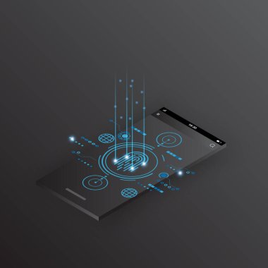 mobile phone technology background abstract. technology with line digital, black mobile color, phone modern, element, dot, hi-tech, vector. mobile technological for web banner, background, object. 