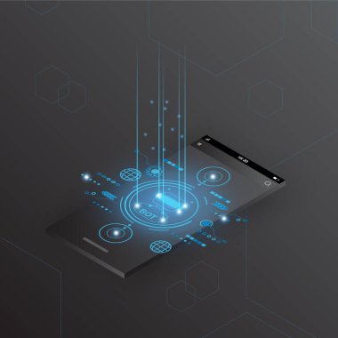 chatGPT Ai artificial intelligence technology hitech concept. chat GPT with smart bot, open Ai, line, lights, technology Abstract, vector. design for chat, web banner, background, transformation.