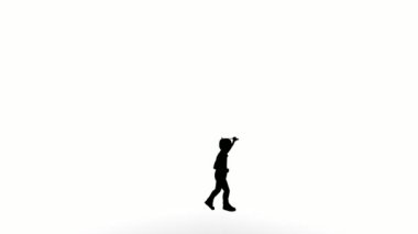 silhouette people run on white background. silhouette black people running communicate white screen. design for animation, people ran, isolate, speak, person, human, silhouette body.