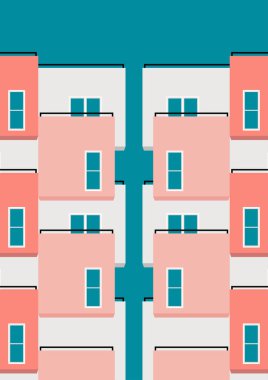 Mimari soyut poster kapağı. Geometrik şekil yapısının en az olduğu poster, mimari kapağı, moda rengi, vektörü. mimari arkaplan tasarımı, mevcut, poster, ağ, yazdırma, pankart. 