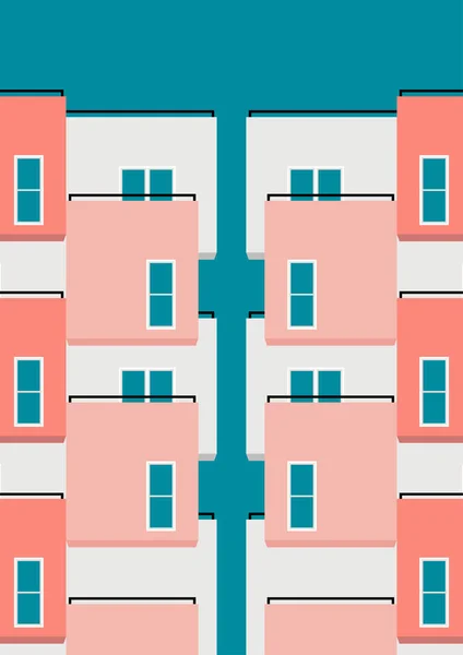 Abstraktní Obal Plakátu Plakát Geometrickým Tvarem Budovy Minimální Architektonický Kryt — Stockový vektor