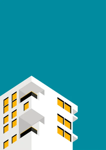 Architecture Abstract Poster Cover Poster Geometric Shape Building Minimal Architecture — 스톡 벡터