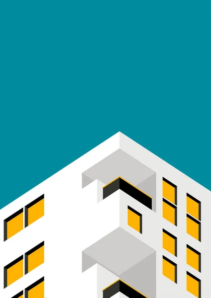 Architektura Abstrakcyjna Okładka Plakatu Plakat Geometrycznym Kształcie Budynku Minimalnym Pokrywa — Wektor stockowy
