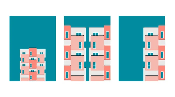 Архитектура Афиша Плакат Минимальной Геометрической Формой Здания Архитектурная Обложка Модный — стоковый вектор