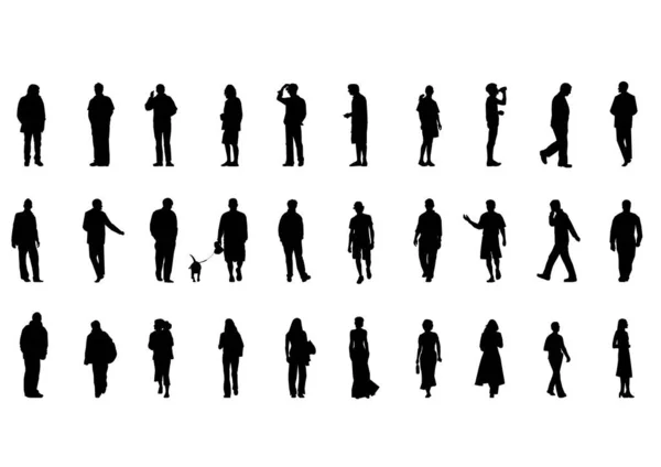 Silhouette People Man Woman Vector Illustration — Stock Vector