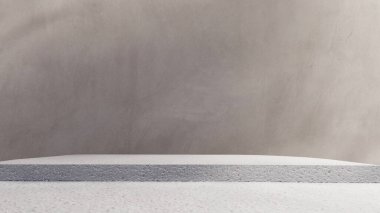 Taş ekran ürünü boş sahne sunum platformu minimum arkaplan. Kozmetik güzellik tasarımı modern stand-up rock arka plan modeli. Sahne soyut boş kat gösteri stüdyosu.