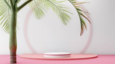 Sevgililer Günü podyum kaidesi ürün sahnesi minimum model arkaplanı. Sevgililer Günü sahnesi geometrik stüdyo vitrinleri soyut modern ışık gösterisi. şekil gerçekçi boş arkaplan.