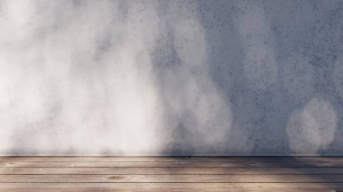 gölge duvar dokusu güneş ışığı yaprağı gölgesi soyut 3D görüntüsü. Hafif doğa bitkisinin yaprakları ağaç yaprağı tasarım arkaplanını gölgeliyor. Duvar kâğıdı modelleme arka planı beyaz efekti çok az doğal.