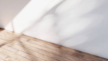 Boş iç oda gölge duvarı arka planı mimari güneş ışığını taklit ediyor. boş ev modern pencere ışıklandırması daire tasarımı ev içinde beyaz ev. boş küçük konsept arkaplan parlak temiz.