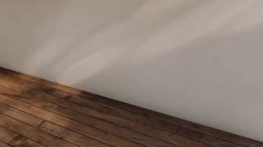 Boş iç oda gölge duvarı arka planı mimari güneş ışığını taklit ediyor. boş ev modern pencere ışıklandırması daire tasarımı ev içinde beyaz ev. boş küçük konsept arkaplan parlak temiz.