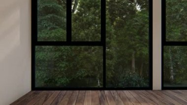 Boş iç oda gölge duvarı arka planı mimari güneş ışığını taklit ediyor. boş ev modern pencere ışıklandırması daire tasarımı ev içinde beyaz ev. boş küçük konsept arkaplan parlak temiz.