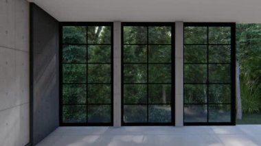 Boş iç oda gölge duvarı arka planı mimari güneş ışığını taklit ediyor. boş ev modern pencere ışıklandırması daire tasarımı ev içinde beyaz ev. boş küçük konsept arkaplan parlak temiz.