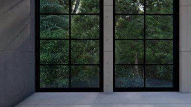 Boş iç oda gölge duvarı arka planı mimari güneş ışığını taklit ediyor. boş ev modern pencere ışıklandırması daire tasarımı ev içinde beyaz ev. boş küçük konsept arkaplan parlak temiz.