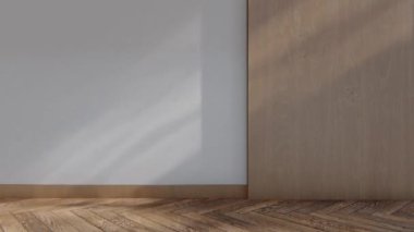 Boş iç oda gölge duvarı arka planı mimari güneş ışığını taklit ediyor. boş ev modern pencere ışıklandırması daire tasarımı ev içinde beyaz ev. boş küçük konsept arkaplan parlak temiz.