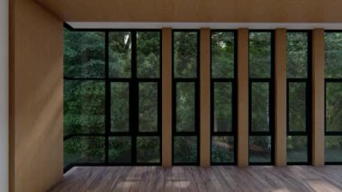 Boş iç oda gölge duvarı arka planı mimari güneş ışığını taklit ediyor. boş ev modern pencere ışıklandırması daire tasarımı ev içinde beyaz ev. boş küçük konsept arkaplan parlak temiz.