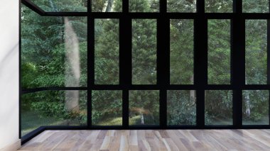 Boş iç oda gölge duvarı arka planı mimari güneş ışığını taklit ediyor. boş ev modern pencere ışıklandırması daire tasarımı ev içinde beyaz ev. boş küçük konsept arkaplan parlak temiz.