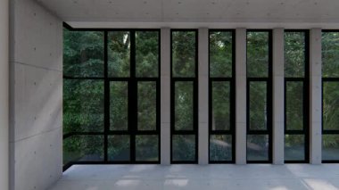 Boş iç oda gölge duvarı arka planı mimari güneş ışığını taklit ediyor. boş ev modern pencere ışıklandırması daire tasarımı ev içinde beyaz ev. boş küçük konsept arkaplan parlak temiz.