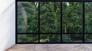 Boş iç oda gölge duvarı arka planı mimari güneş ışığını taklit ediyor. boş ev modern pencere ışıklandırması daire tasarımı ev içinde beyaz ev. boş küçük konsept arkaplan parlak temiz.