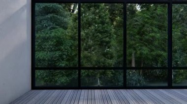 Boş iç oda gölge duvarı arka planı mimari güneş ışığını taklit ediyor. boş ev modern pencere ışıklandırması daire tasarımı ev içinde beyaz ev. boş küçük konsept arkaplan parlak temiz.