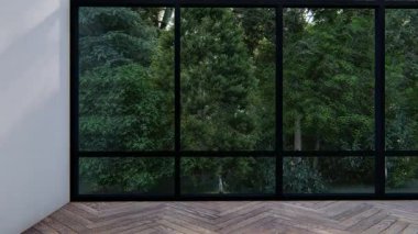 Boş iç oda gölge duvarı arka planı mimari güneş ışığını taklit ediyor. boş ev modern pencere ışıklandırması daire tasarımı ev içinde beyaz ev. boş küçük konsept arkaplan parlak temiz.