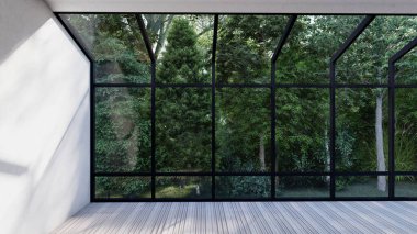 Boş iç oda gölge duvarı arka planı mimari güneş ışığını taklit ediyor. boş ev modern pencere ışıklandırması daire tasarımı ev içinde beyaz ev. boş küçük konsept arkaplan parlak temiz.