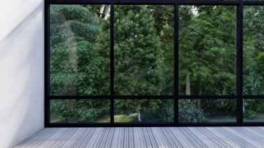 Boş iç oda gölge duvarı arka planı mimari güneş ışığını taklit ediyor. boş ev modern pencere ışıklandırması daire tasarımı ev içinde beyaz ev. boş küçük konsept arkaplan parlak temiz.