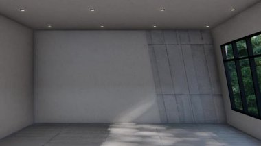 Boş iç oda gölge duvarı arka planı mimari güneş ışığını taklit ediyor. boş ev modern pencere ışıklandırması daire tasarımı ev içinde beyaz ev. boş küçük kavram arkaplanı