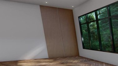 Boş iç oda gölge duvarı arka planı mimari güneş ışığını taklit ediyor. boş ev modern pencere ışıklandırması daire tasarımı ev içinde beyaz ev. boş küçük kavram arkaplanı