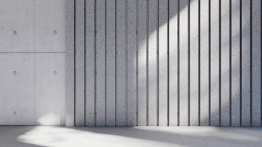 Boş iç oda gölge duvarı arka planı mimari güneş ışığını taklit ediyor. boş ev modern pencere ışıklandırması daire tasarımı ev içinde beyaz ev. boş küçük konsept arkaplan parlak temiz.