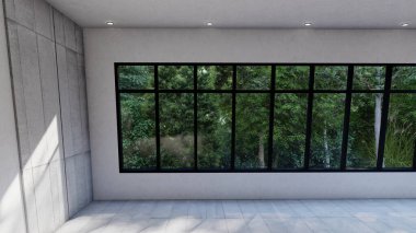 Boş iç oda gölge duvarı arka planı mimari güneş ışığını taklit ediyor. boş ev modern pencere ışıklandırması daire tasarımı ev içinde beyaz ev. boş küçük konsept arkaplan parlak temiz.