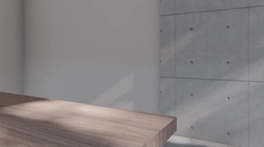 Boş iç oda gölge duvarı arka planı mimari güneş ışığını taklit ediyor. boş ev modern pencere ışıklandırması daire tasarımı ev içinde beyaz ev. boş küçük konsept arkaplan parlak temiz.