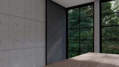 Boş iç oda gölge duvarı arka planı mimari güneş ışığını taklit ediyor. boş ev modern pencere ışıklandırması daire tasarımı ev içinde beyaz ev. boş küçük konsept arkaplan parlak temiz.