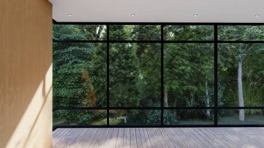 Boş iç oda gölge duvarı arka planı mimari güneş ışığını taklit ediyor. boş ev modern pencere ışıklandırması daire tasarımı ev içinde beyaz ev. boş küçük konsept arkaplan parlak temiz.