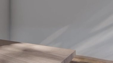 Boş iç oda gölge duvarı arka planı mimari güneş ışığını taklit ediyor. boş ev modern pencere ışıklandırması daire tasarımı ev içinde beyaz ev. boş küçük konsept arkaplan parlak temiz.