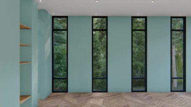 Boş iç oda gölge duvarı arka planı mimari güneş ışığını taklit ediyor. boş ev modern pencere ışıklandırması daire tasarımı ev içinde beyaz ev. boş küçük konsept arkaplan parlak temiz.